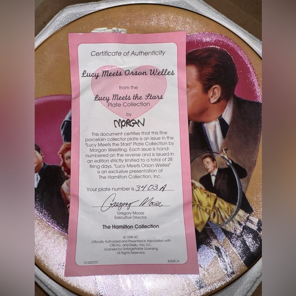 I Love Lucy Meets Orson Welles Hamilton Collector Plate - Picture 2 of 5